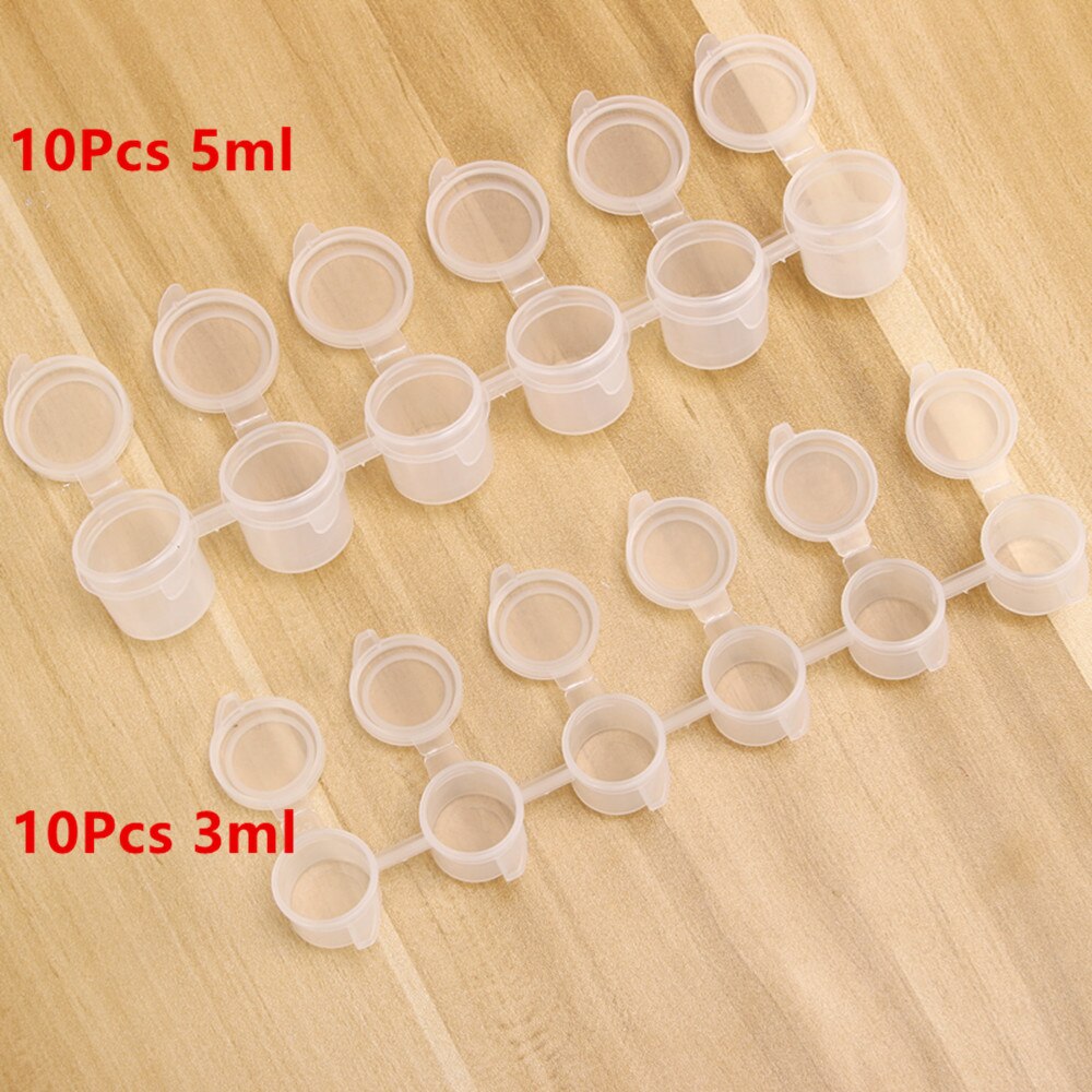 10Pcs Empty Paint Strips Mini Paint Box Arts Crafts Plastic Storage Containers Pigment Container Drawing Accessories