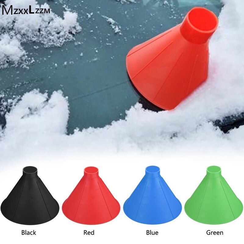 Herramientas para quitar la nieve del coche rascador de hielo con forma de embudo automático Deicer cono desescarchado de ventana mágica herramienta útil de limpieza