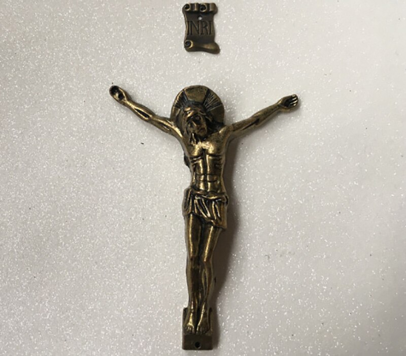 Holy Christian Jesus Kirsite Crucifix Pendant Catholic Emmanuel Christ Jesu cCoss Jesus figures Rood Lamb of God 9.5*17CM