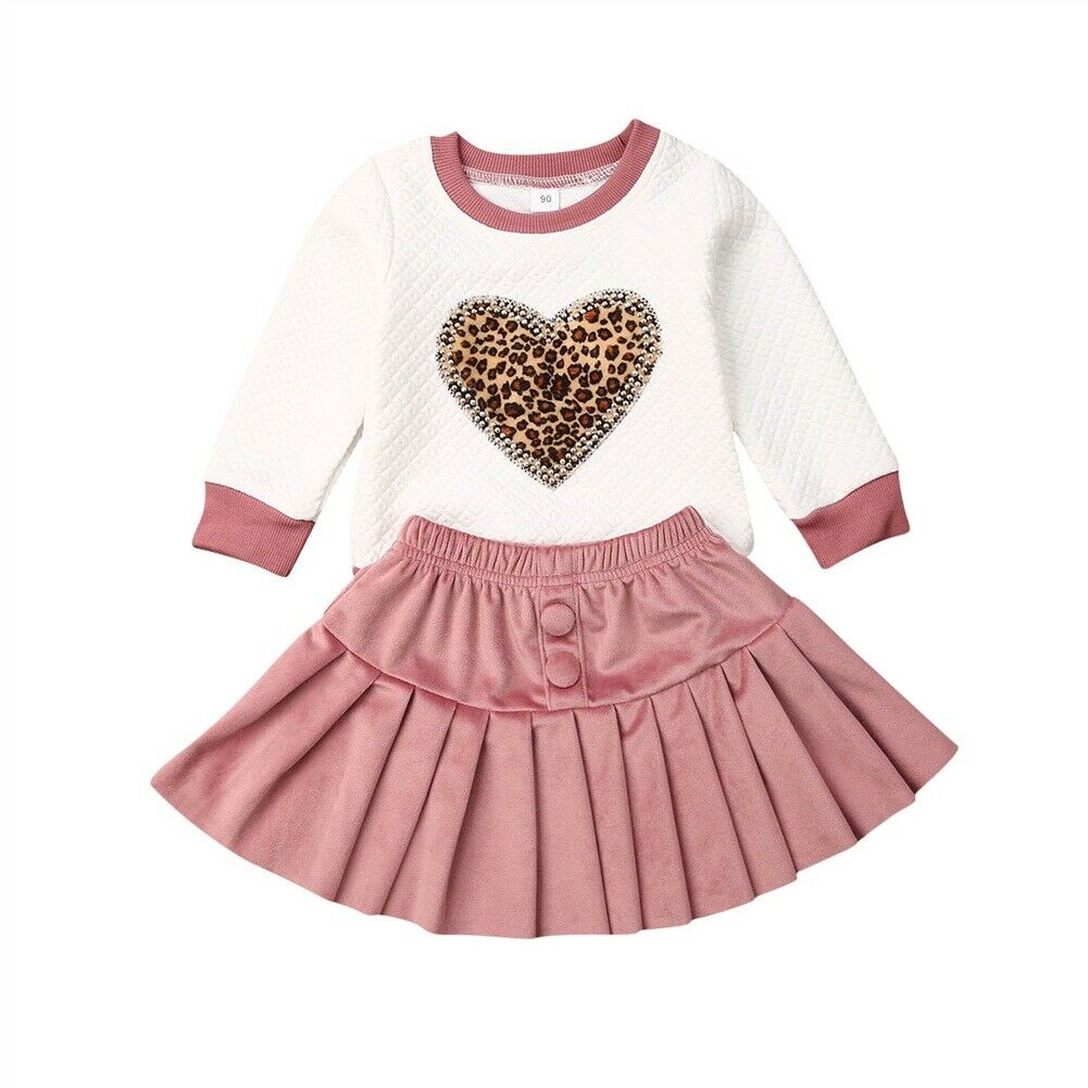 LUVCES Meisjesjurk voor Valentijnsdag, elegant, lange mouwen, liefdesprint, strik, tutu, jurk hoofdband, 2-delige set voor meisjes, tule jurken, C:2 stuks rode hartdruk, 18-24 Maanden