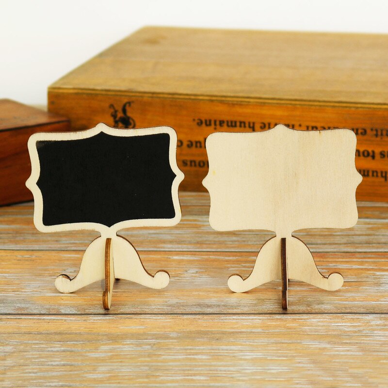 5pcs Mini Wooden Blackboard Stand Chalkboard Label Message Writing Notice Board Table Number Boards Office School Supplies