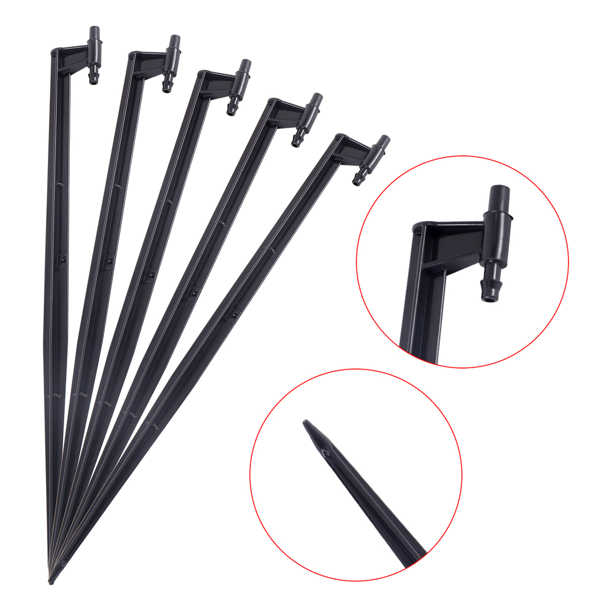 Length 30cm Spiked Spray Nozzle Bracket Rod 6mm Interface To 4/7mm Hose Barb Sprayer Head Holder Garden Irrigation Tool 5/50Pcs