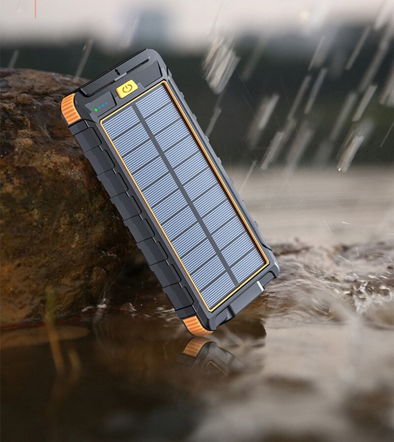 Solar Power Bank Waterproof 80000mAh Solar Charger USB Port External Charger for Xiaomi 5S Smartphone Power Bank with LED Light