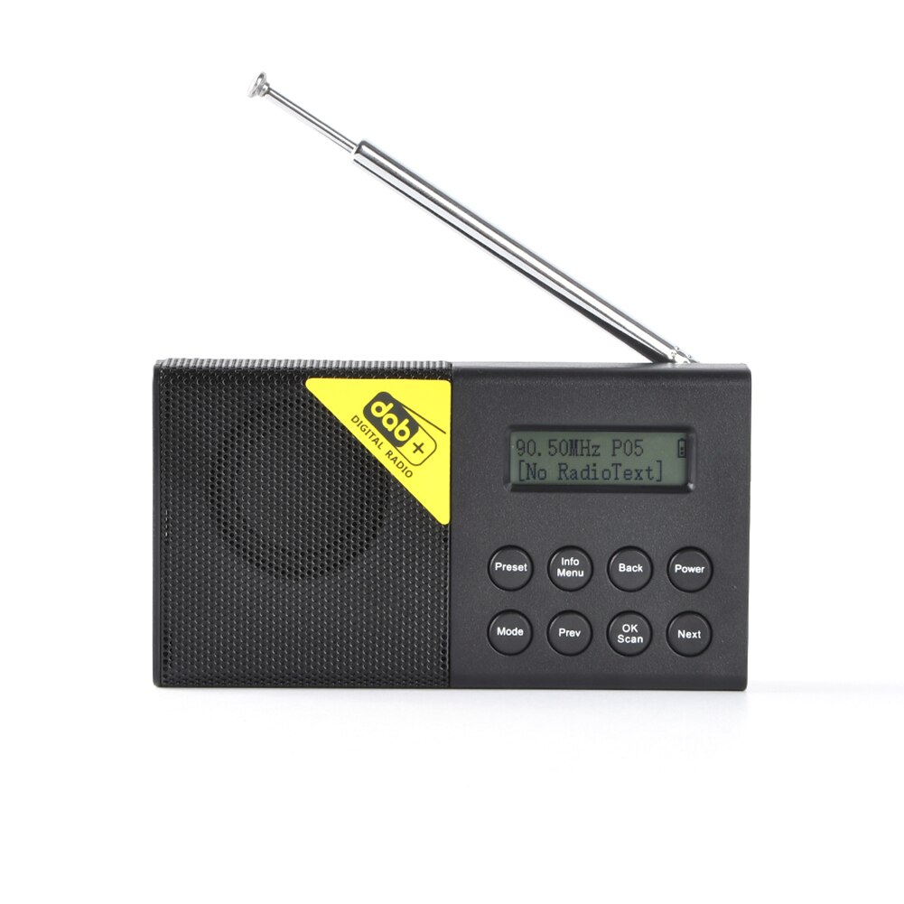 Mini-tragbares digitalradio mit 3.5mm stereo-sendern, bluetooth-fähig, 5.0 fm dab-sendern, wecker, radioplayer und teleskopantenne: Default Title
