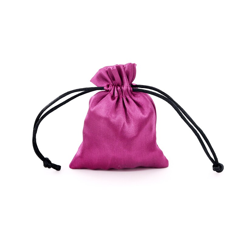 10pcs Silk Drawstring Bag Luxury Satin Wedding Jewelry Packaging Bag Small Ring Earring Jewelry Storage Bag Pouches 7colors: Purple / 8x10cm