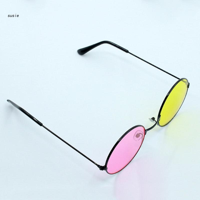 Gafas de sol con montura redonda Vintage, lentes de colores mezclados, herramienta para tomar fotos, Cosplay
