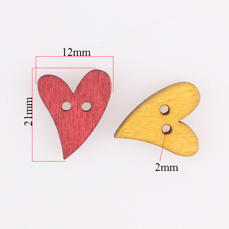 Botones de corazón hechos a mano para ropa de niña, bricolaje, decoración, costura, manualidades, botones de costura, accesorios, 100 Uds.: 50pcs