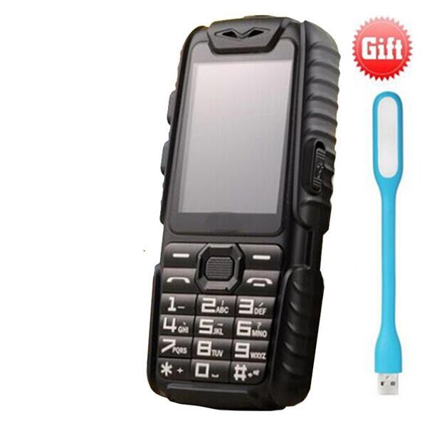 Guophone A6 9800mAH Power Bank Mobile Phone 2.4"0.3MP Camera With English or Flashlight and Russian Keyboard Cell Phones: English Keyboard / Black