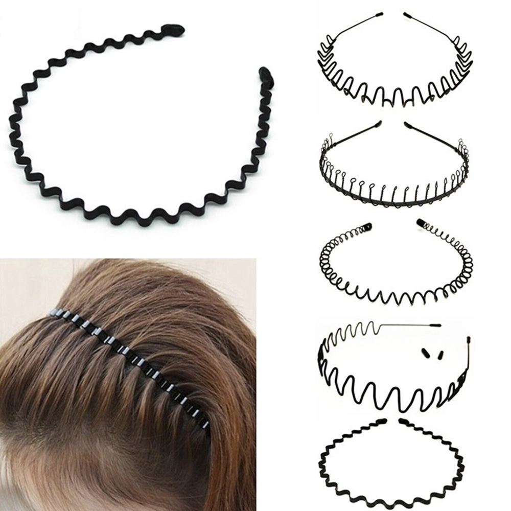 Diadema de Metal Invisible negra Simple, aro deportivo Unisex para el pelo, diadema para lavarse la cara, accesorios para el cabello para mujer
