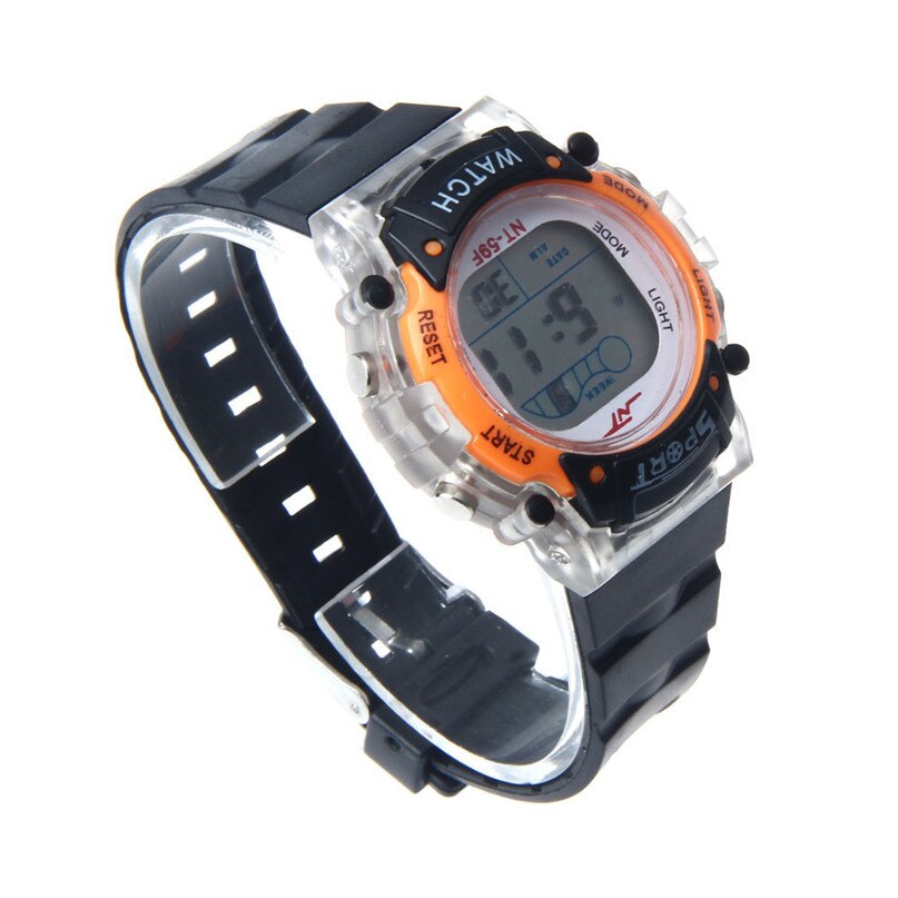 Mode Waterdichte Mannen Jongen Lcd Digitale Stopwatch Datum Rubber Sport Polshorloge Polshorloge Luxe Merken Sport #4A26: E