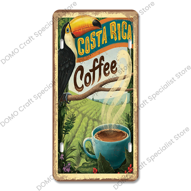 Placa de licencias de café, carteles de hojalata de Metal Vintage, placas de Metal Retro para café, cocina, sala de estar, decoración artística de pared del hogar: YELLOW