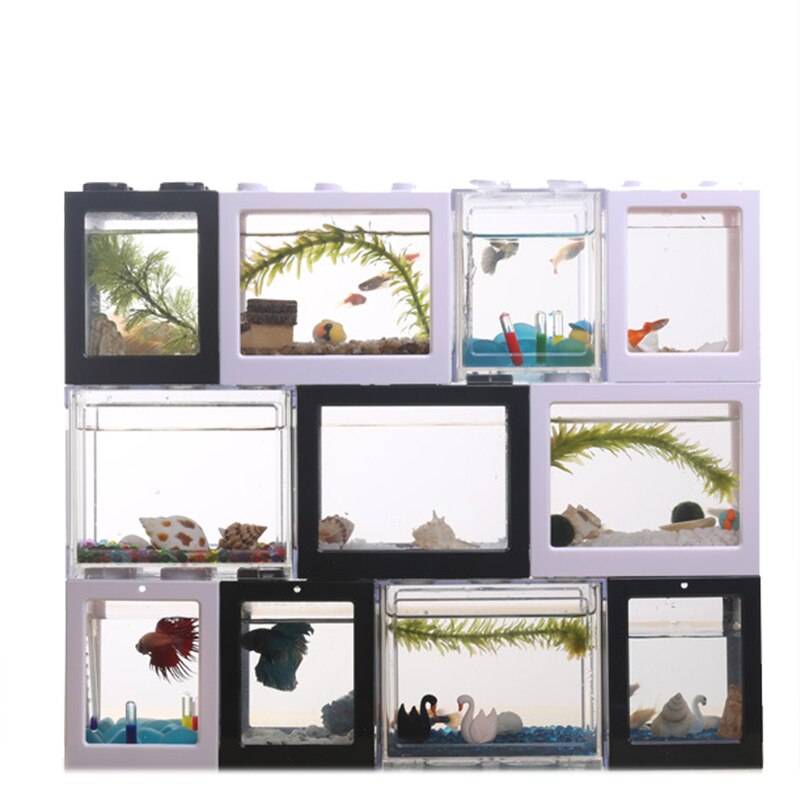 Mini Aquarium Combinable , petit Aquarium Betta, boîte à fourmis, boîte à chenilles, bricolage aménagement paysager d'aquarium