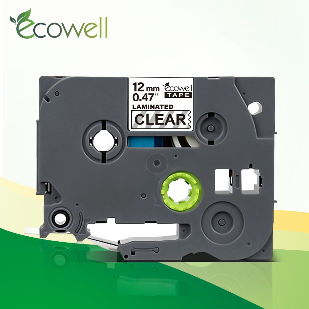 Ecowell Tze-131 Gelamineerd Label Tape Tze 131 Tze131 12Mm Zwart Op Helder Voor Brother P-Touch Printer PT-E500W PT-E100B tze-131