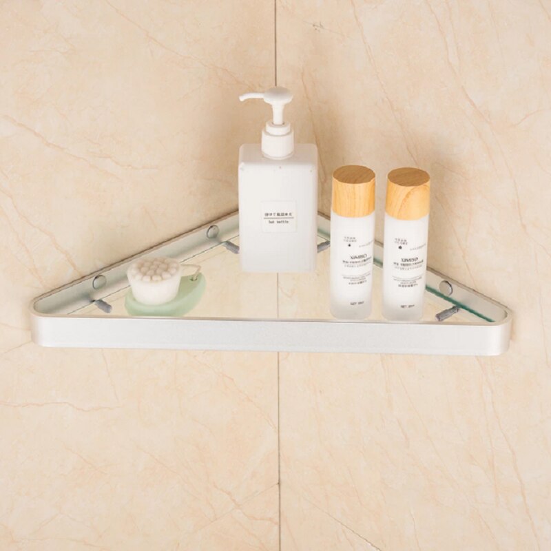 Bathroom Corner Shelf , Glass Shelf,Aluminum Black... – Vicedeal