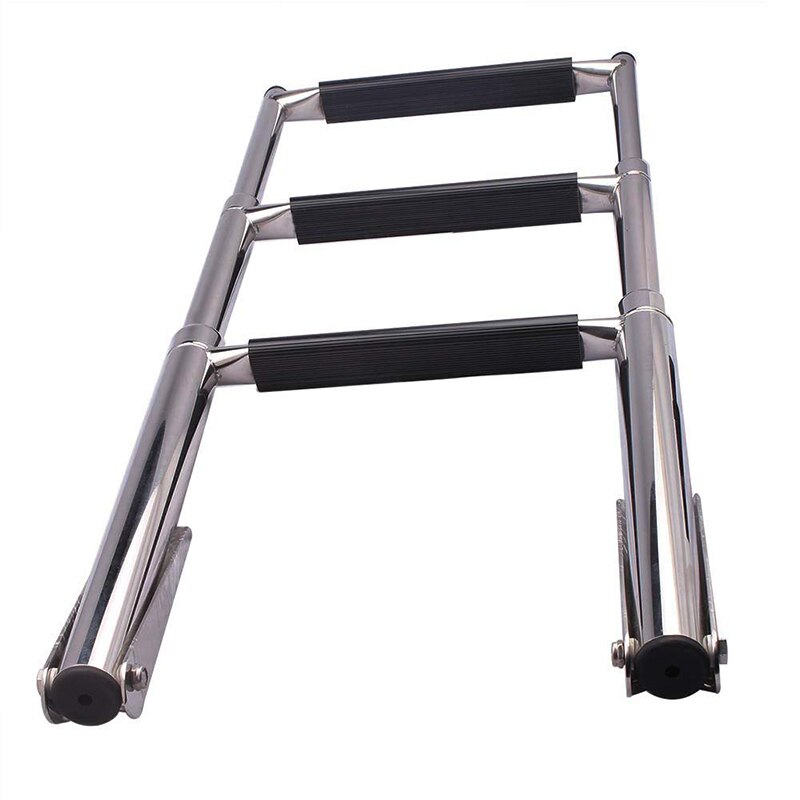 3 Steps Under Platform Boat Boarding Ladder Marine Yacht Stainless Steel Telescoping Swimming Pool Ladder Boat Accessories