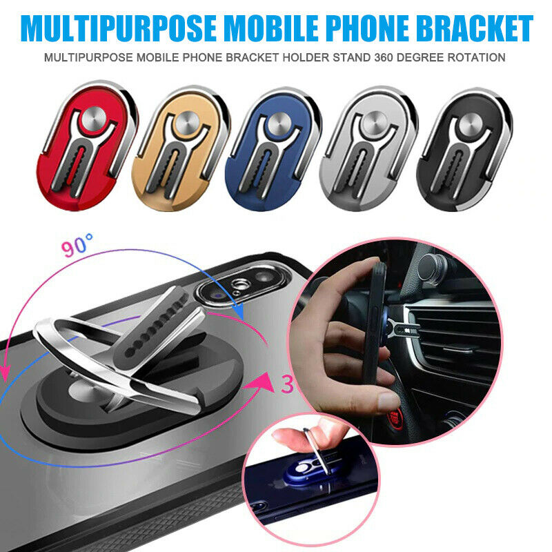 5 Colors Multifunction Universal Mobile Phone Bracket Car Air Vent Grip Mount Stand Rotation Finger Ring Holder For Phones