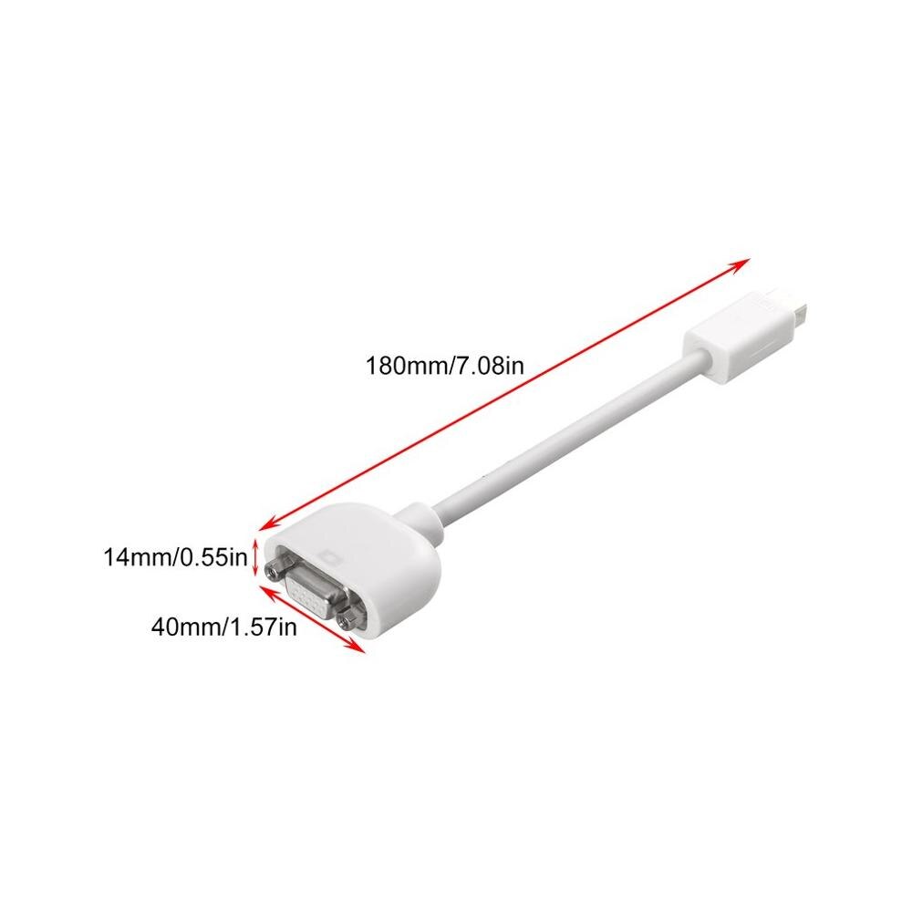 Nyeste mini dvi til vga adapter han-hun monitor video adapter kabel til apple macbook hvid til multimediebrug