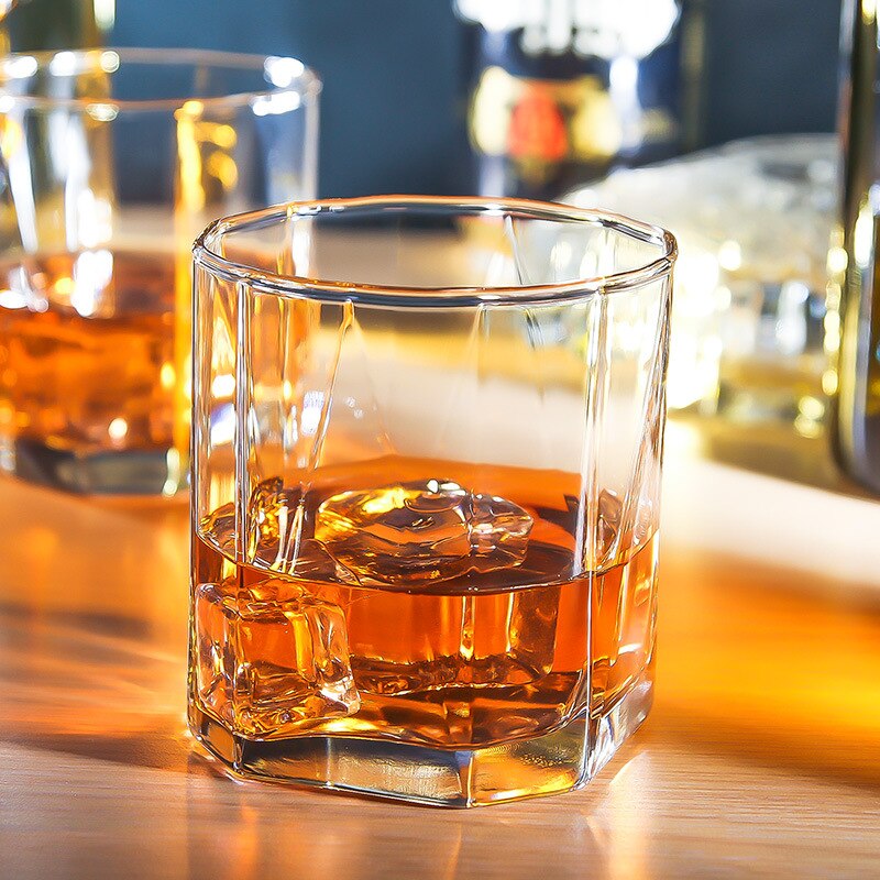 260ml imported pyramid unleaded glass whisky beer water glass Square bar foreign wine glass cup drinking glasses