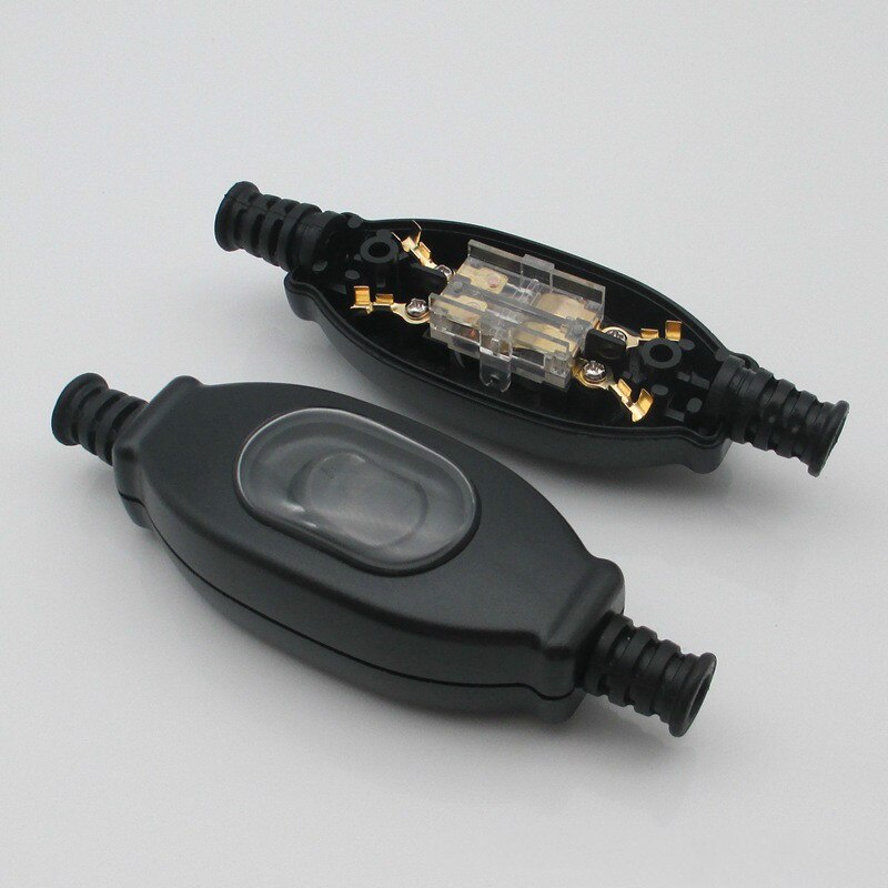 1 PCS Waterproof In Line Switch Cord Switch Round Wire Silver Contact Double Cut Switch Dust Switch 3A 250V