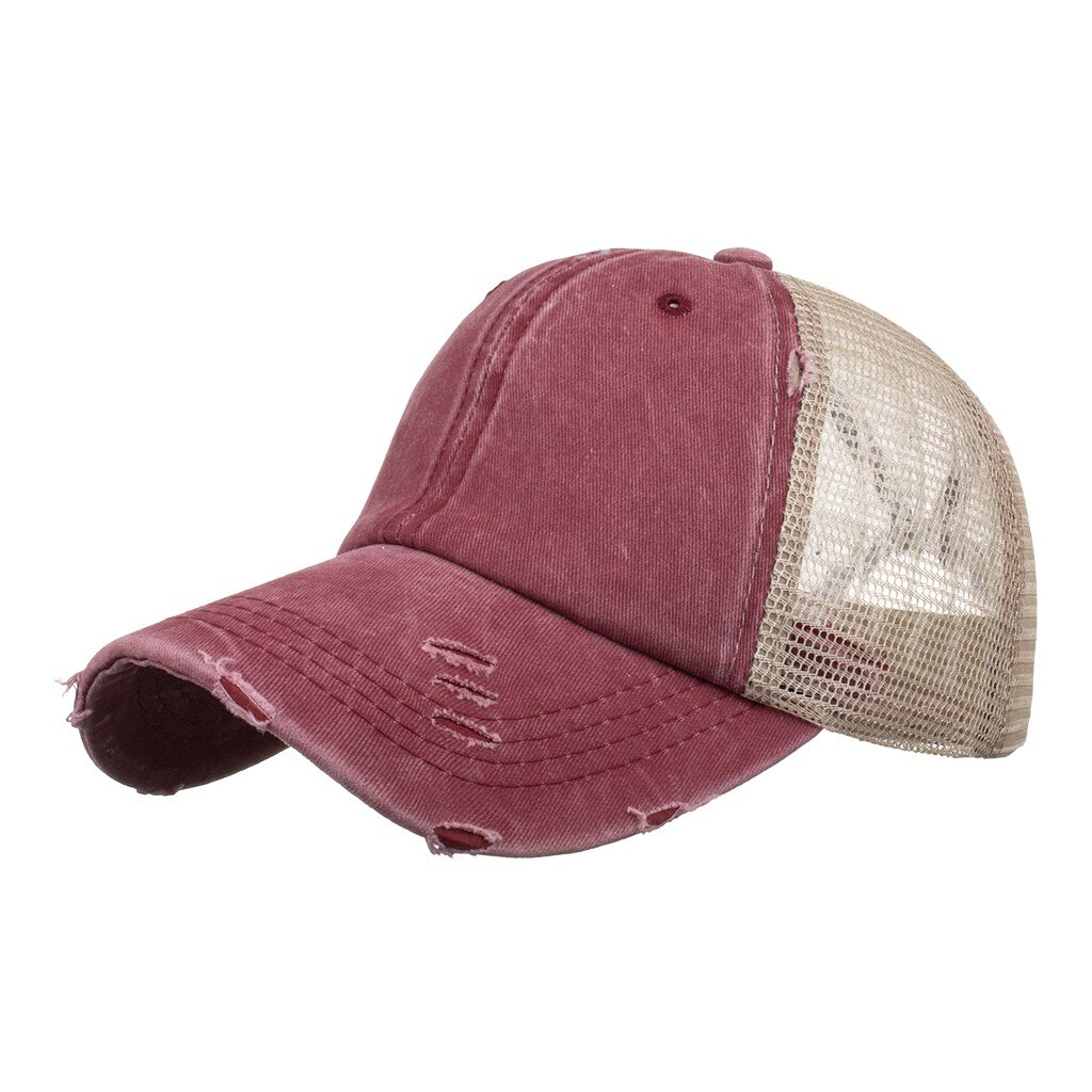 Washed Cotton Pure Color Light Board Men'S Baseball Cap Multi-Color Optional Bone Cap, Stitching Dad Hat панама женская: Wine