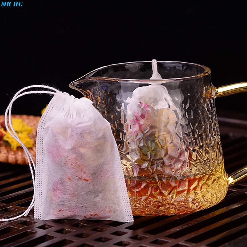 Kukurydzy z włókna filtr puste torebki herbaty PLA biodegradacji filtry robić kawy bezpieczeństwa w zakresie ochrony środowiska jedzenie-stopień sznurkiem torebki na herbatę 100 sztuk/partia