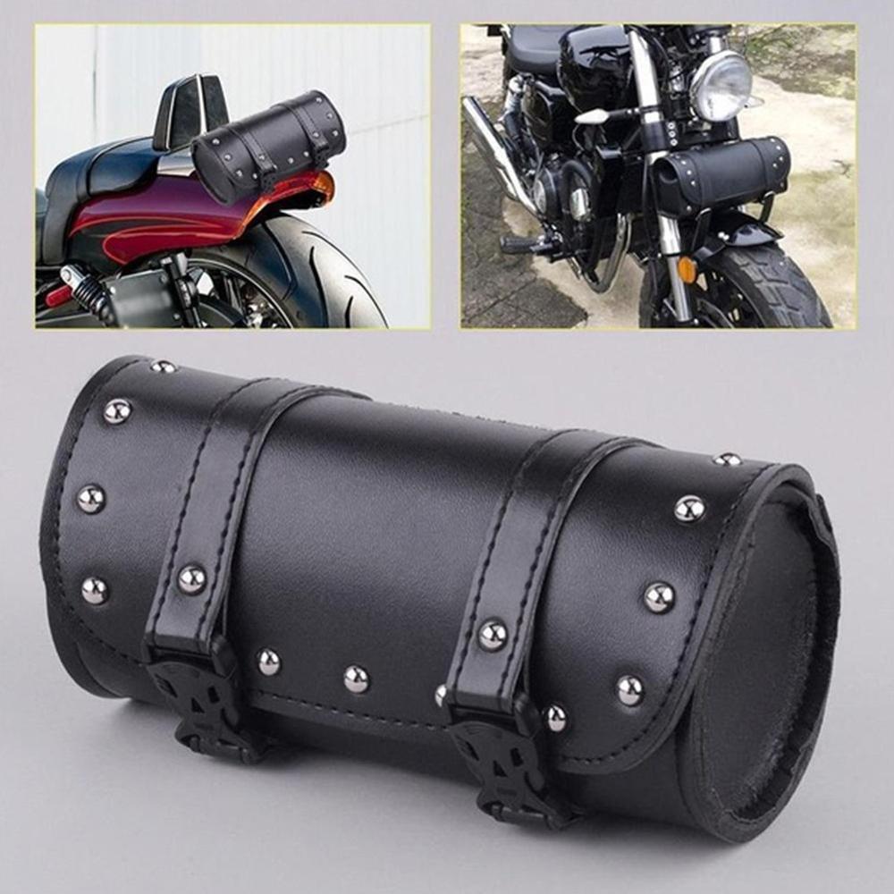 Motorcycle Cruiser Tool Bag Fork Barrel Shape Handlebar Black Front Fork Electric Vehicle Kit Tool Multi-Function Bag X8Z9