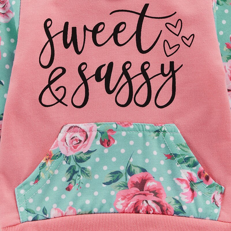Sudadera con capucha de manga larga para niños y niñas, ropa de otoño para infantes de 0 a 3 años, con retales florales
