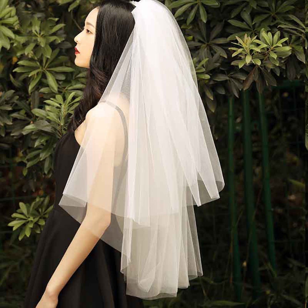 Wedding Veil Bridal Veil 2 layers White Ivory veil Soft veil Wedding Accessories With Comb Veu de Noiva