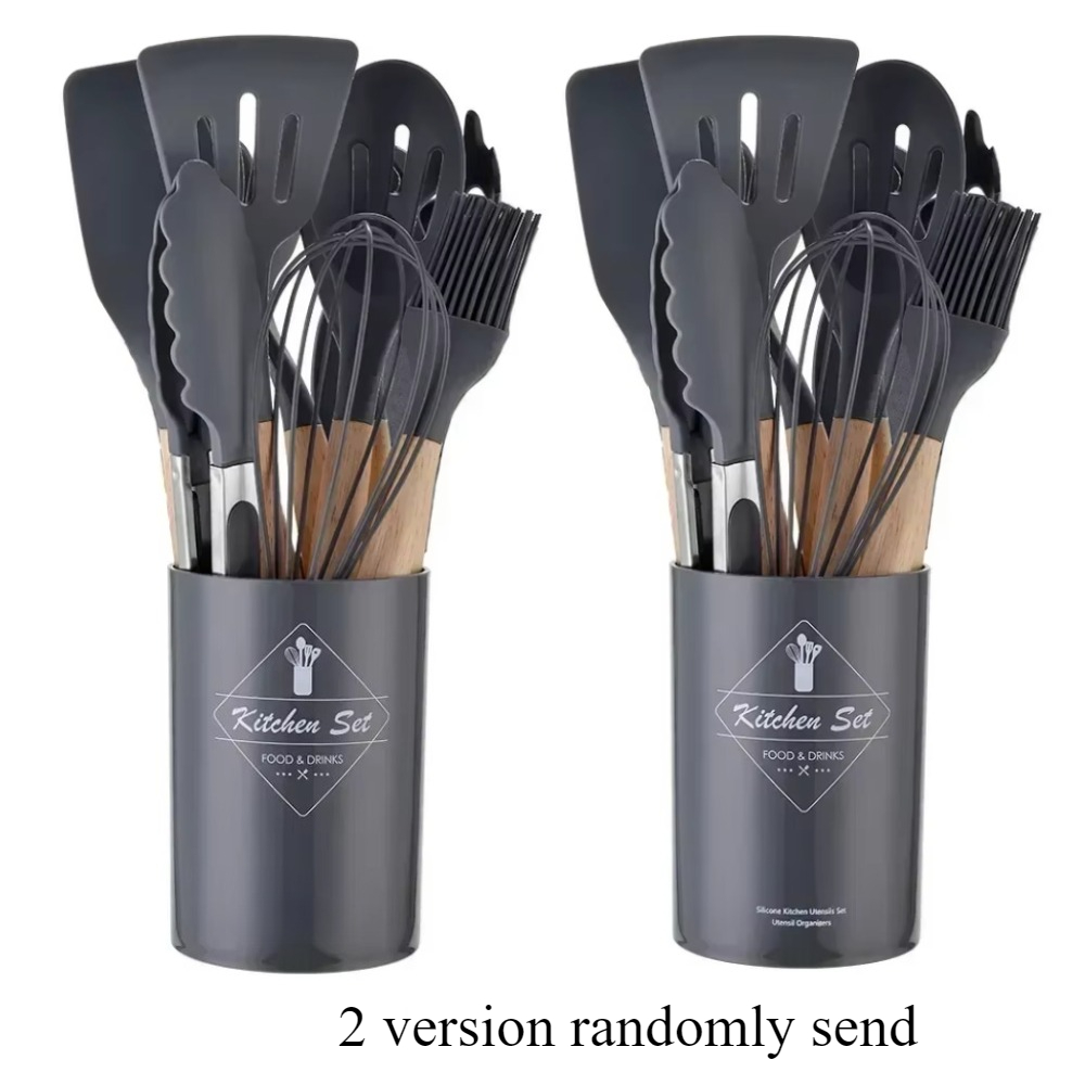 12 pezzi utensili da cucina in silicone per uso alimentare utensili da cucina spatola misurino pratico impostato di utensili da cucina