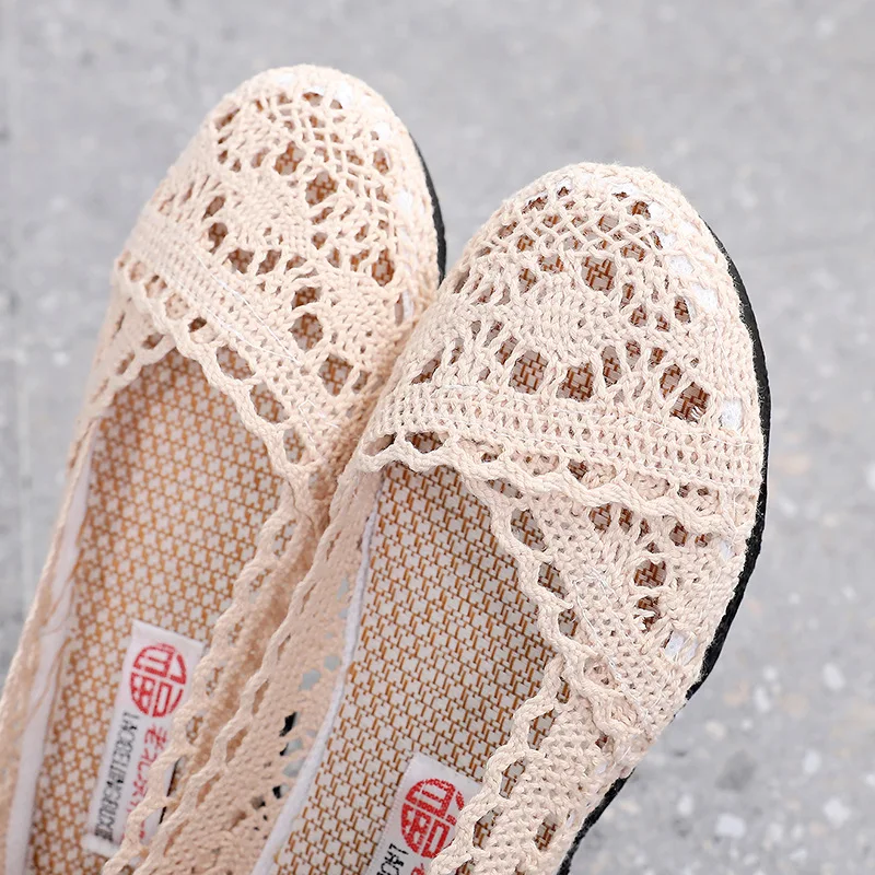 Scarpe da donna scarpe da pescatore donna mesh traspirante piatto fondo morbido scarpe da donna piselli scarpe da donna scarpe basse 2023