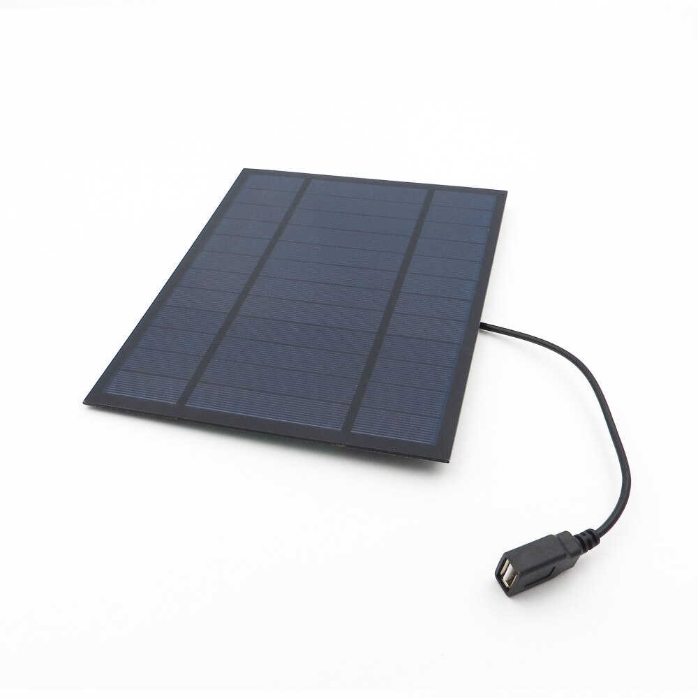 Solar Panel Charger 6V 6W Polycrystalline Solar Cell DIY Solar Charge Battery cable 30cm 5V USB output Solar Panel 6VDC