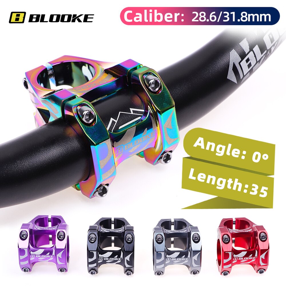 BLOOKE MTB Stem 35mm 0 Degree For Bicycle Handlebar 31.8mm 28.6mm Steerer XC DH AM FR Enduro Downhill Mountain Bike Parts