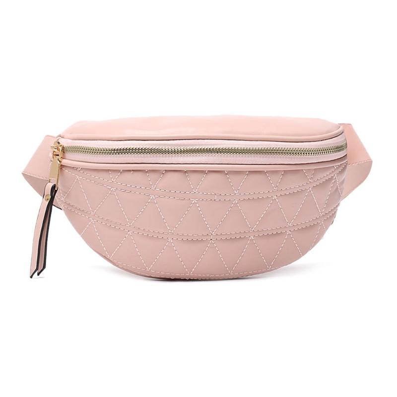 PU Leder fanny Brust Tasche Einfarbig Frauen Taille Gürtel Pack klassisch Damen Mädchen Schulter Crossbody-tasche: Rosa
