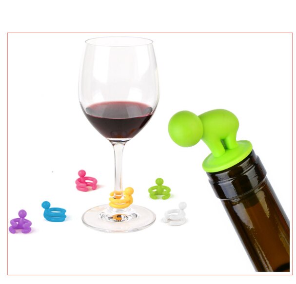 Red wine stopper Plastic heart-shaped conical wine bottle stopper Cup corner Drinking accessories