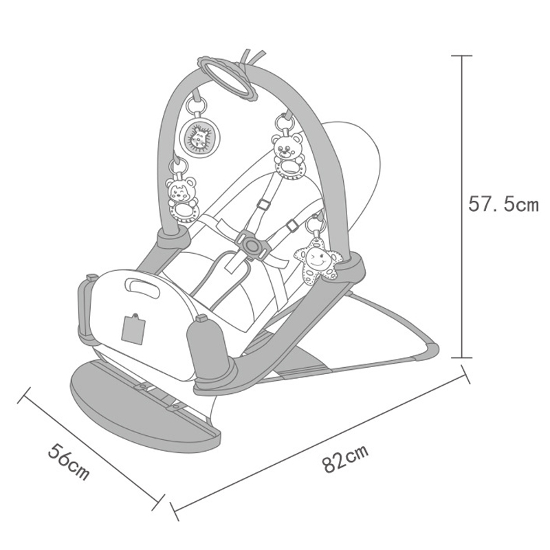 Smart Elektrische Baby Schommelstoel Babybed Wieg Pasgeboren Rocker Pedaal Piano Speelgoed Muziek Rack Voor 0-36month