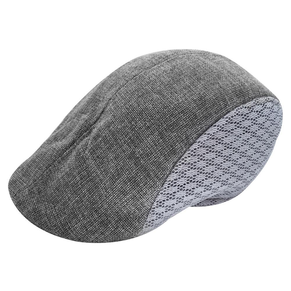 Boina plana de lino transpirable para hombre y mujer, gorro plano de estilo Otoño, cómodo, con visera, para Golf