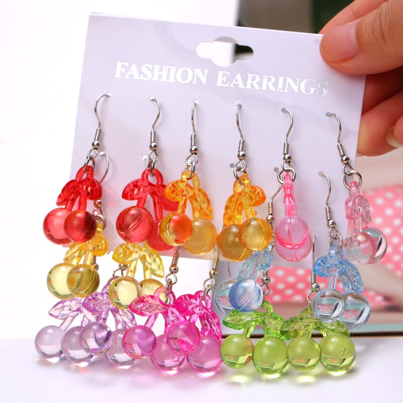 Boucles d'oreilles en forme d'animal et de dinosaure, 8 paires/ensemble, tendance, mignonnes, adaptées aux femmes, transparentes, ours, fleur, petites boucles d'oreilles, naissance amusante