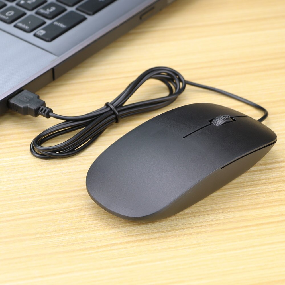 Simple Ultra Thin Wired Mouse 3 buttons 1200DPI USB Optical Mouse for PC Computer Desktop Home Office