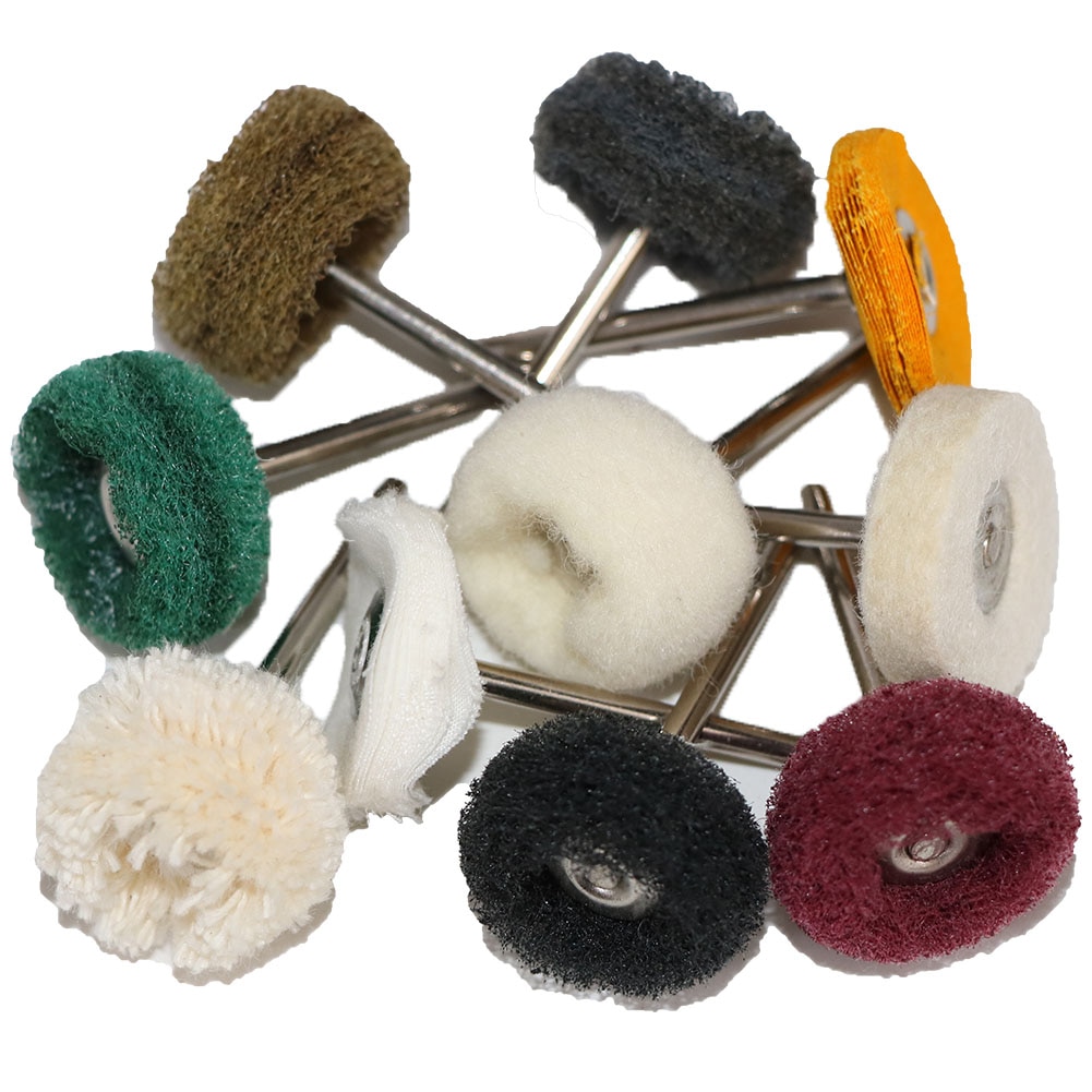 Cepillo rotativo de 1 pulgada y 10 piezas, rueda de pulido para herramientas rotativas, accesorios de fieltro de lana redonda de 25mm