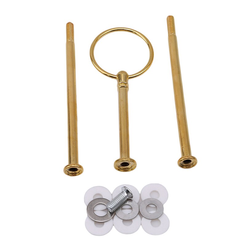 Supporto per torta Maniglia Hardware 3 Tier ORO o ARGENTO Forma