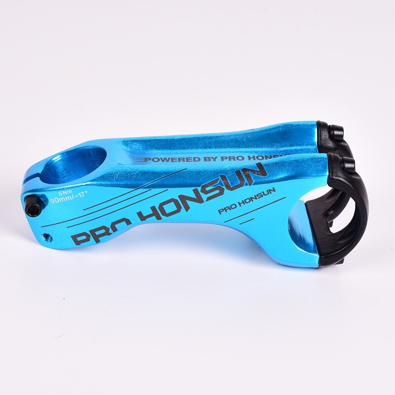 31.8mm MTB Stem 90mm Aluminum Alloy XC AM DH Mountain Road Bike Stem -17 Degree Steerer Bicycle Handlebar Stem Bicycle Parts: Blue 90mm