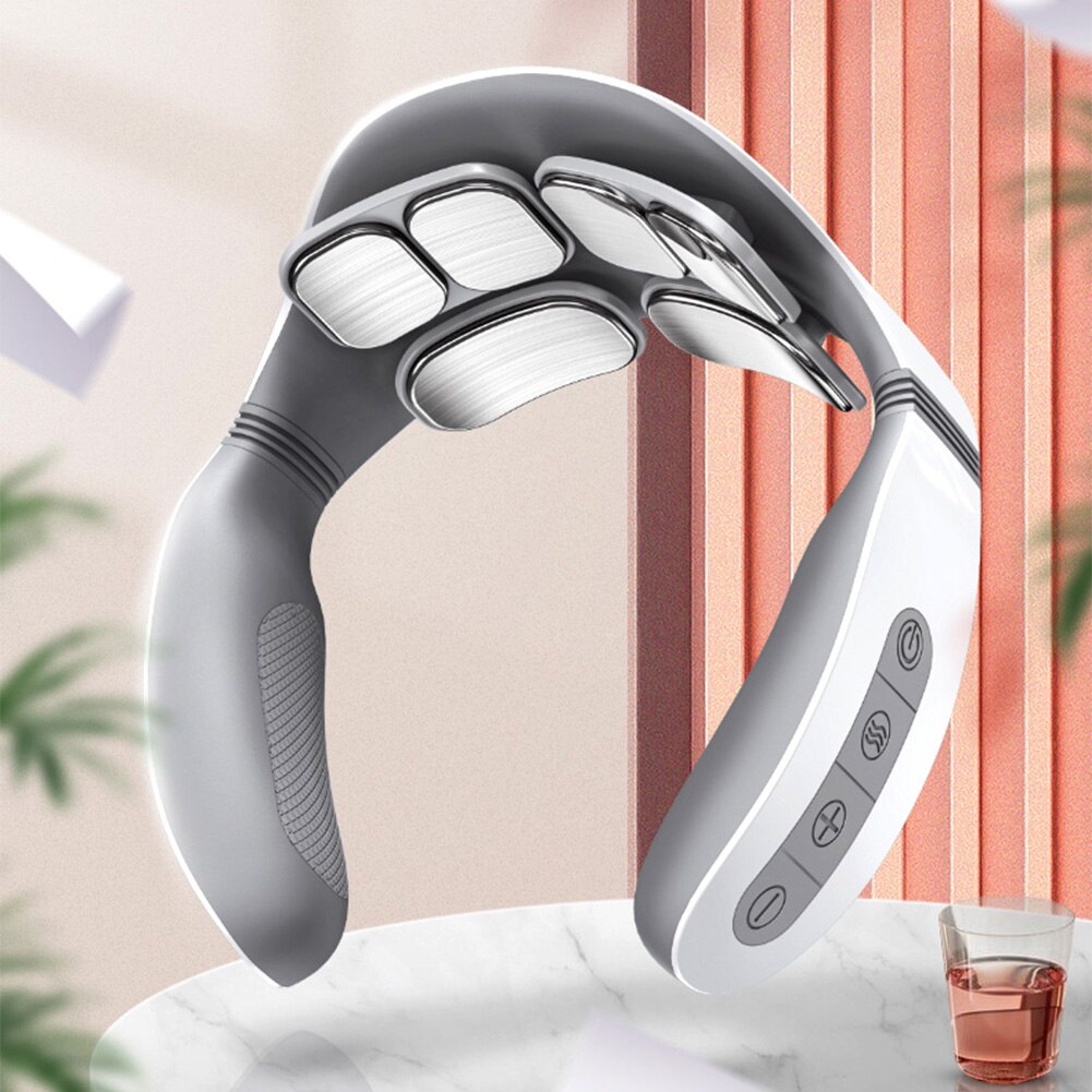 Smart 6D Pulse Heated Electric Cervical Massager Remote Control Six-Head Electric Pulse Pain Relief Shoulder Spine Massager