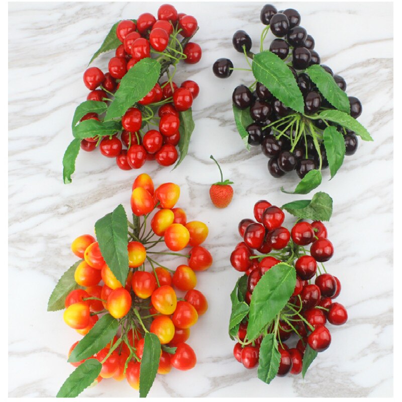 Artificial Decorations Fruits Simulation Litchi Longan Bayberry Orange String Tomatoes Model Party Decoration Miniatures Props