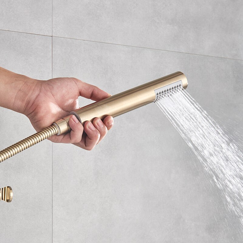 Onyzpily Bidet Kraan Golden Geborsteld Goud Wc Hand Bidet Kraan Wandmontage Rvs Slang Bidet Sproeier Set Kit