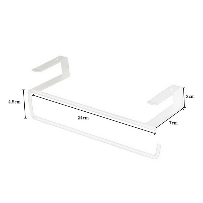 Free Kitchen Roll Paper Accessory Wall Mount Toilet Paper Holder Stainless Steel Bathroom Tissue Towel Accessories Rack Holders: Length 24cm white
