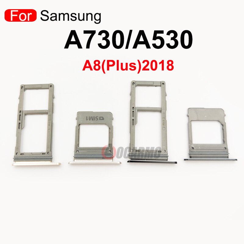 Aocarmo 10 stück/lot dual-sim-kartenhalter für samsung galaxy  a730 und 530 a8 plus sim-kartenleser/sim-kartenhalter