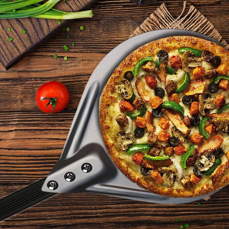 Luda Draaien Pizza Schil Met 8 Inch Aluminium Ronde Pizza Paddle, 23.6 Inch Totale, Outdoor Pizza Oven Accessoires