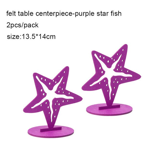 2 stk diy havfrue tema filt borddekorasjon til under havet tema låve/voksne bursdagsfest baby dusj festutstyr: Lilla sjøstjerne
