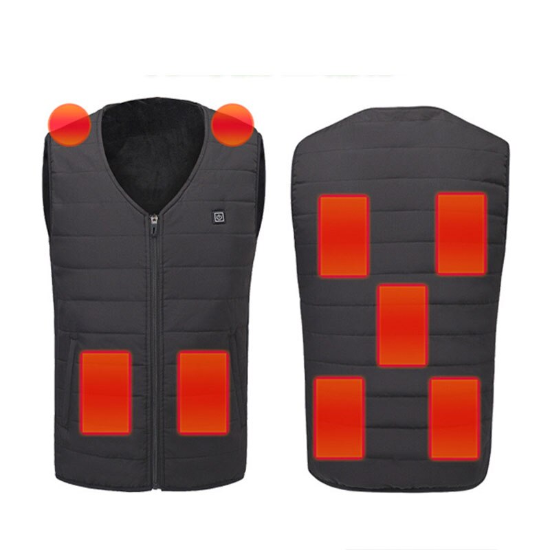 Gilet Chauffant Rechargeable USB - 9 Zones Chauffantes, 3 Températures, Imperméable - Pour Moto, Randonnée, Camping (Homme/Femme)