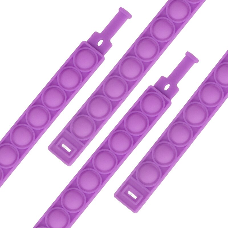 Pops bubble jego fidget proste dołek rainbow silikonowa bransoletka zabawka anty stres releif lęk sensory dla adhd autyzm dzieci: Purple 1pc